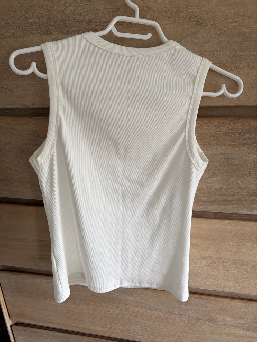 Amazon White Button-Front Ribbed Tank Top - Picture 2 of 2